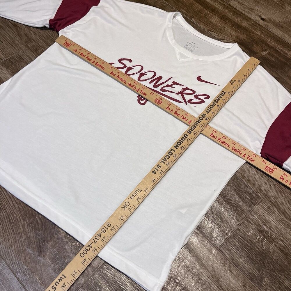 Nike OU Dri-Fit Shirt Women’s XL White Oklahoma Sooners Long Sleeve Tee - Picture 7 of 7